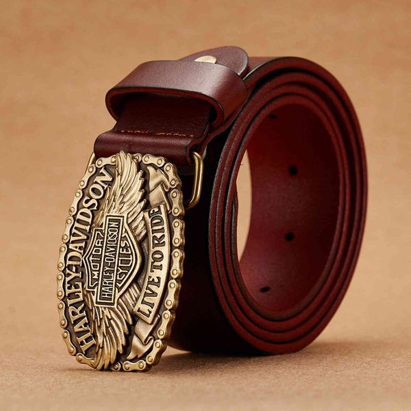 

pure copper plate buckle men's leather belt head hip hop motorcycle, Silver;golden