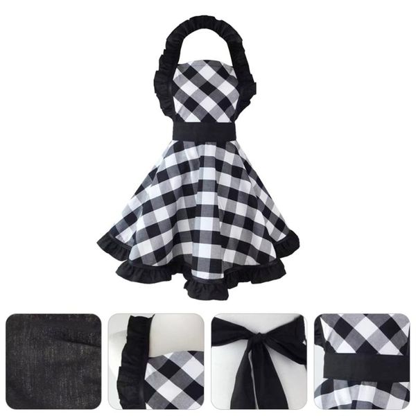 

retro black plaid kitchen aprons cooking baking cotton chef cooking apron