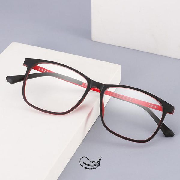 

fashion sunglasses frames men's titanium eyeglasses frame full ultralight myopia glasses comfortable large square optical 9825, Black