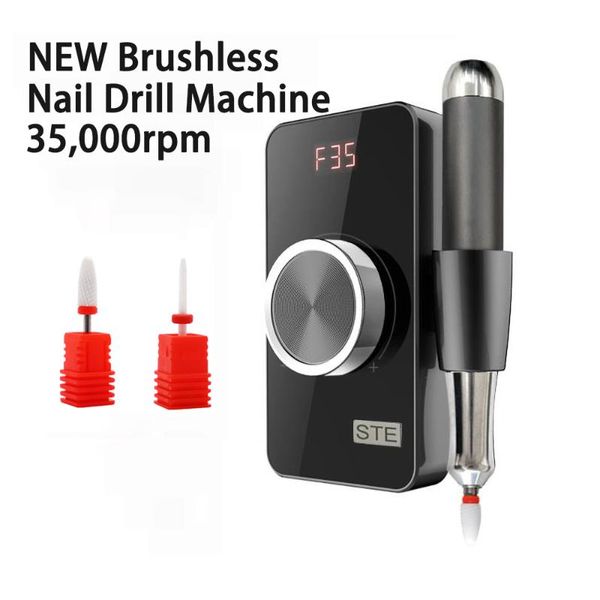 

nail drill & accessories upgraded professional rechargeable 35000 rpm machine wireless manicure pedicure portable cordless electric file