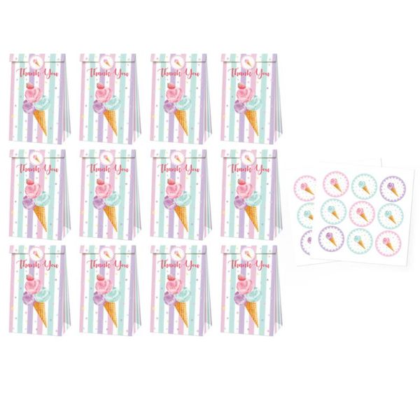 

1 bag 12pcs paper storage pouches candy cookie storage bags for home (colorful)