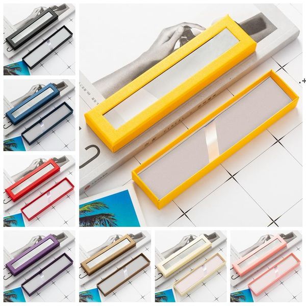 Papel Transparência Caneta Caixa de Presente 8 Cores Student Gel PENS PLACKING Caixas Escolar Papelaria Office Fontes Pack Case JJD11004