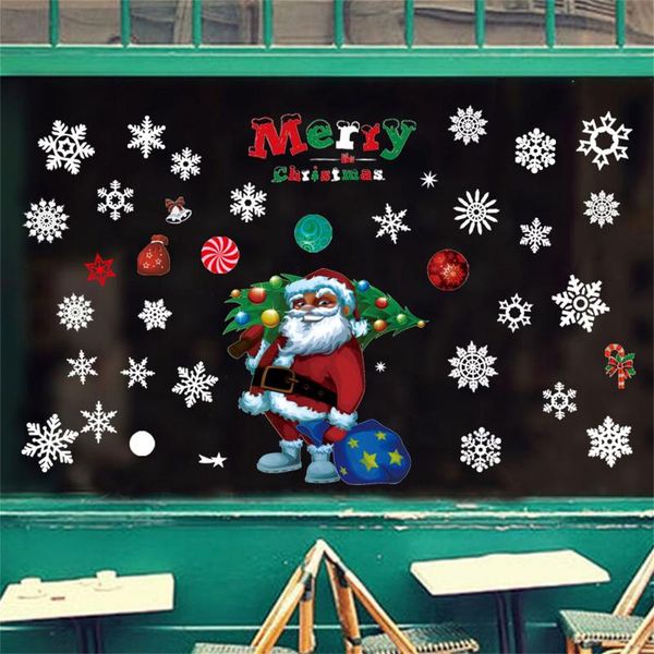 

wall stickers christmas window glass merry decor for home 3d sticker kids room decals year