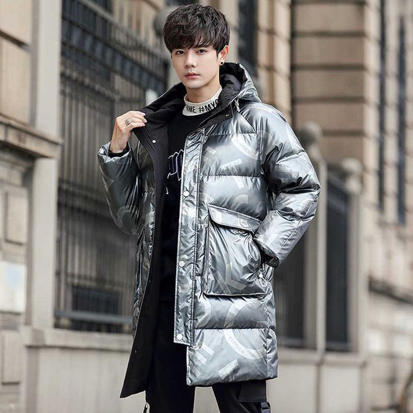

mens down coat winter puffer jacket long style y1120, Black