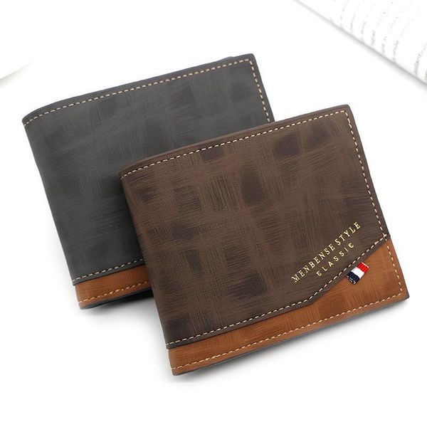 

mens wallet fashion printed men s short scrub multi card, Red;black