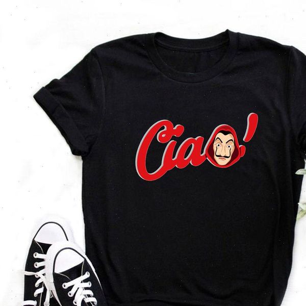 

the house of paper t shirt money heist women la casa de papel tshirt funny tee fashion t shirt female summer, White