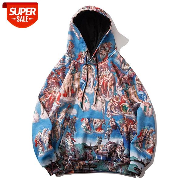 

hip hop streetwear hoodie mens character painting print harajuku hooded pullover loose winter cotton casual hoodie sweatshirts #dh1n, Black