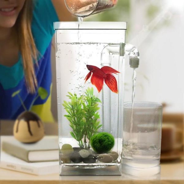 

aquariums acrylic aquarium multicolour fish tank with led light office desk transparent bow
