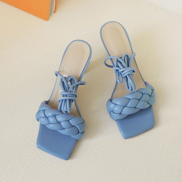 

sandals 7.5 cm thin heel open toe lady fashion elegant wedding summer shoes blue aprciot purple woman plus size, Black
