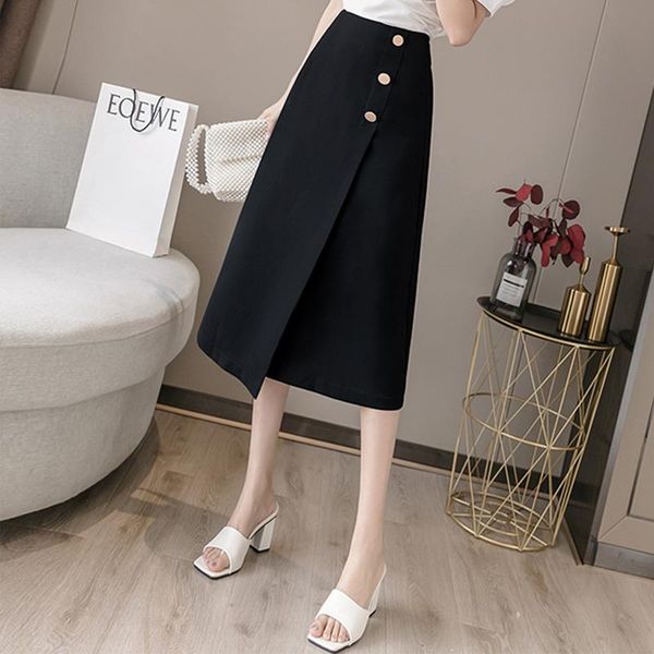 

skirts irregular split package hip skirt the a-line female in spring 2021 show thin long pencil, Black