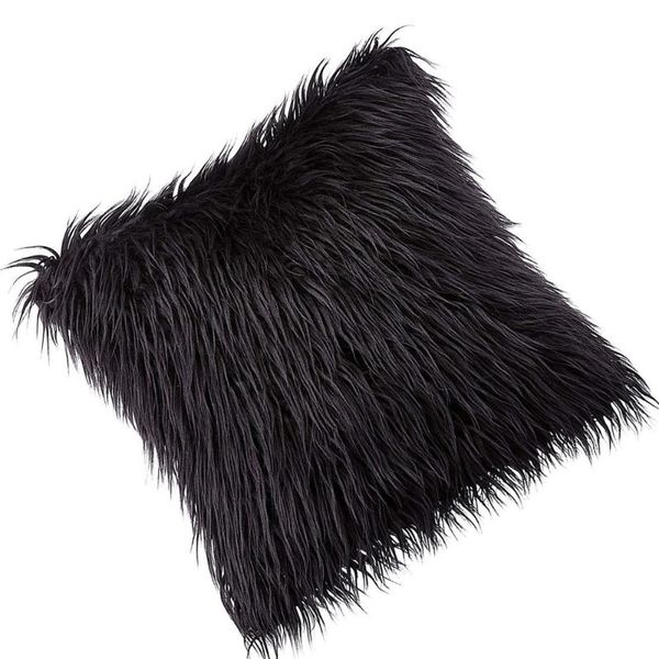 

pillow case 1pc 45x45cm european plush pillowcase fluffy cover throw imitation wool cushion purple (without
