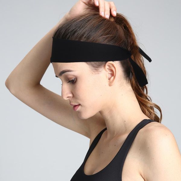 

headband elastic women men running athletic hair head band adjustable sweatband for sports basketball stretchy yogo headwrap, Yellow;black