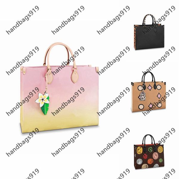 

lady totes designer bags tote handbags m45495 leisure summer women generous canvas saddle bag fashion all-match classic stitching retro larg