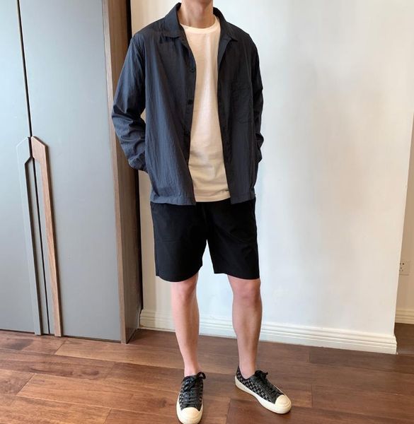 

men's pants sewow welfare skin clothes sunscreen shirt coat a5071, Black