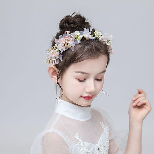 

hair accessories miyou children's performance girl princess crown rhinestone pearl headdress headband style cute, Slivery;white