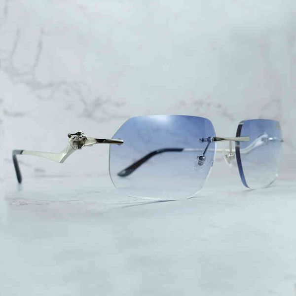 

2022 factory wholesale model panther sun for women fashion vintage men metal shades protect eyewear sunglasses, White;black