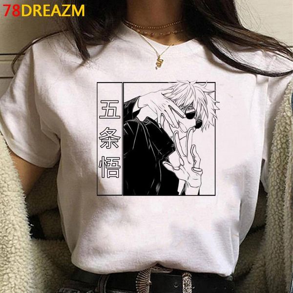 

men's t-shirts jujutsu kaisen gojo satoru yuji itadori t shirt male plus size ulzzang harajuku kawaii summer t-shirt, White;black