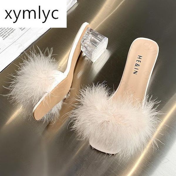 

slippers women summer 2021 fashion stiletto sandals open toe high heel zapatillas mujer casa sapatos femininos, Black