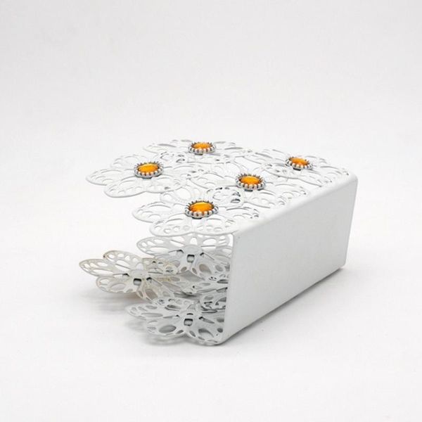 

flower modern napkin holder stainless steel paper towel holder cut-out tissue stand