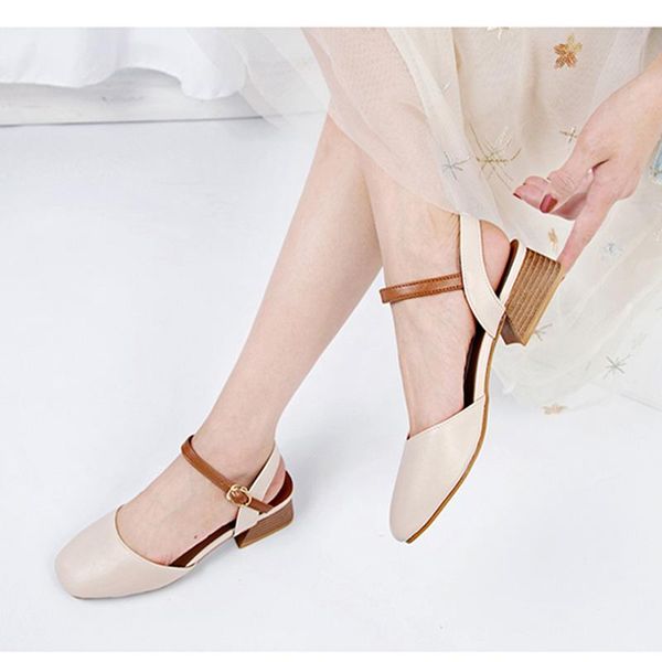 

dress shoes woman sandals heels women summer 2021 genuine platform, Black