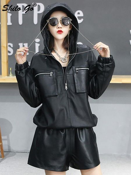 

women's leather & faux b, Black