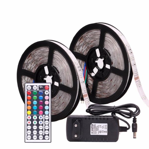 

rgb led strip waterproof 2835 5m 10m dc12v fita led light strip neon 12v flexible tape ledstrip with controller and adapter