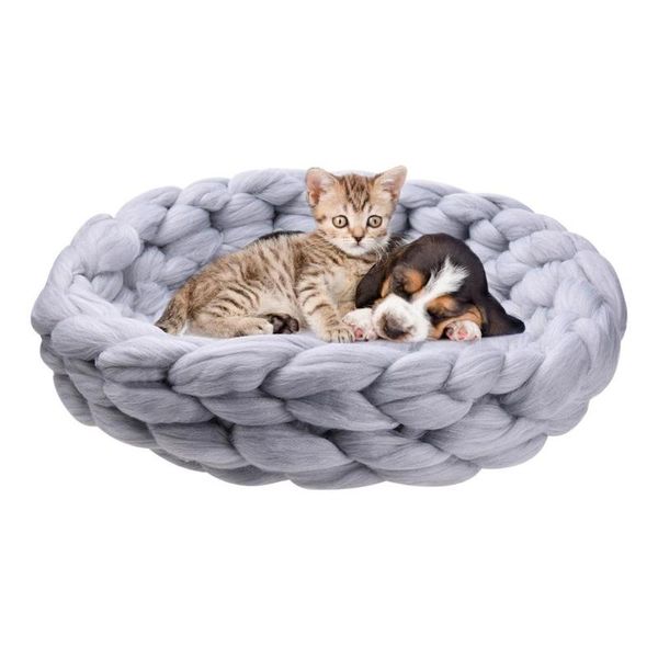 

pet dog breathable waterproof house nest thick woolen knitting kennel hand-knitted cat litter cage for small large pet cat dog