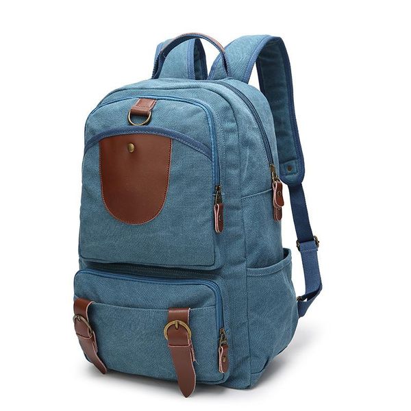 

backpack travel rucksack multifunctional bucket men rugzak canvas college student school