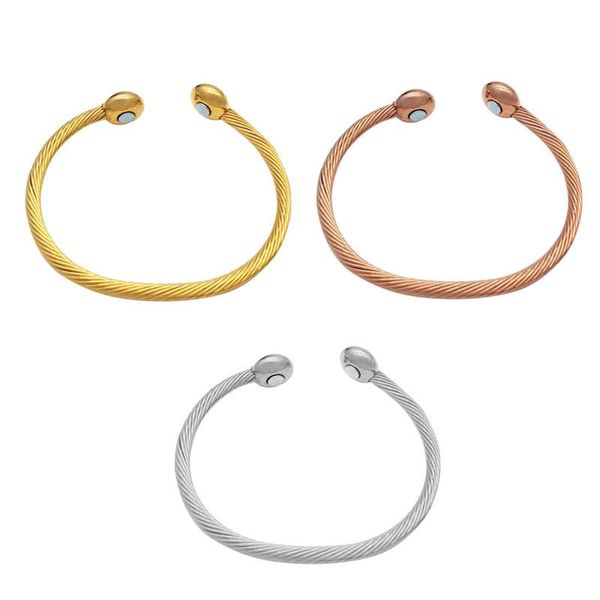 

hair clips & barrettes copper bracelet magnetic healing therapy bangle arthritis pain relief twisted, Golden;silver
