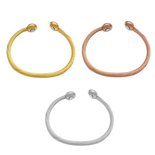 Fermagli per capelli Mollette Bracciale in rame Bracciale per terapia di guarigione magnetica Bracciale per sollievo dal dolore per l'artrite attorcigliato