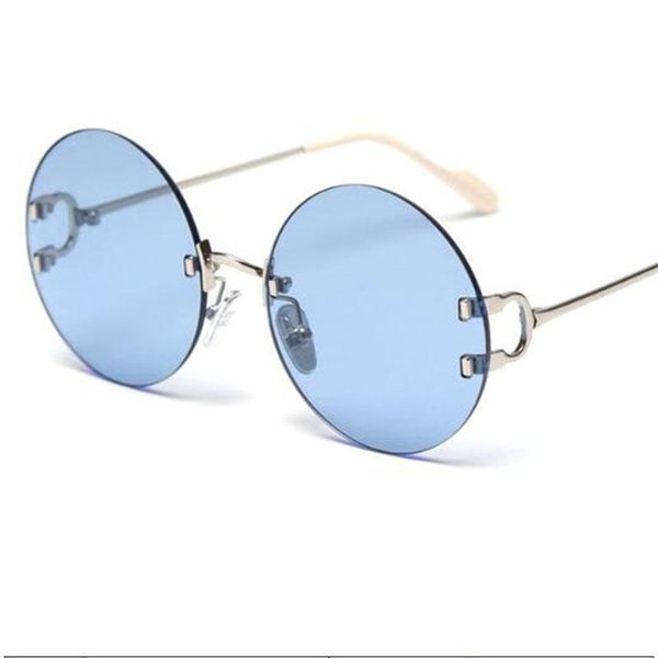 

brand polarized classic uv400 new retro fashion sun 2021 designer sunglasses frameless circular pattern glasses metal smhlc, White;black
