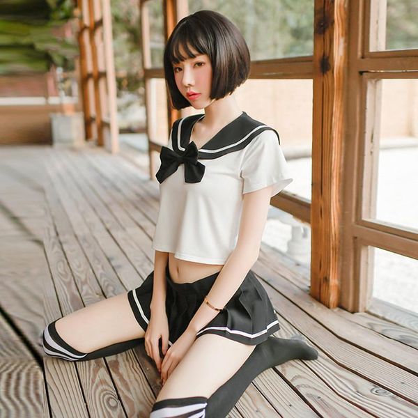 

bras sets sailor lingerie student wear small breasts pure jk uniform perspective soft girl cute suit, Red;black