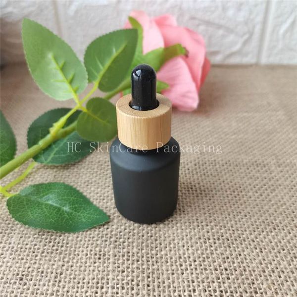 

storage bottles & jars 15ml/30ml matte black dropper mini glass bottle essential oil display vial , small serum perfume brown sample contain