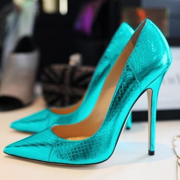 

dress shoes mirror leather pointy toe stiletto heels pumps slip-on 12cm shallow aqua shinny printed celebrating banquet, Black