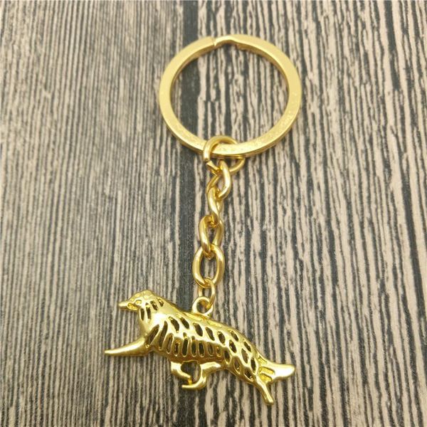 

keychains australian shepherd key chains fashion pet dog jewellery car keychain bag keyring for women men, Silver
