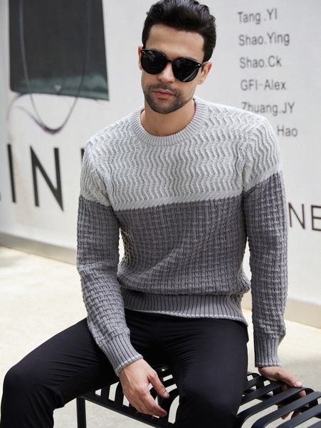 

men colorblock sweater h3uu#, White;black