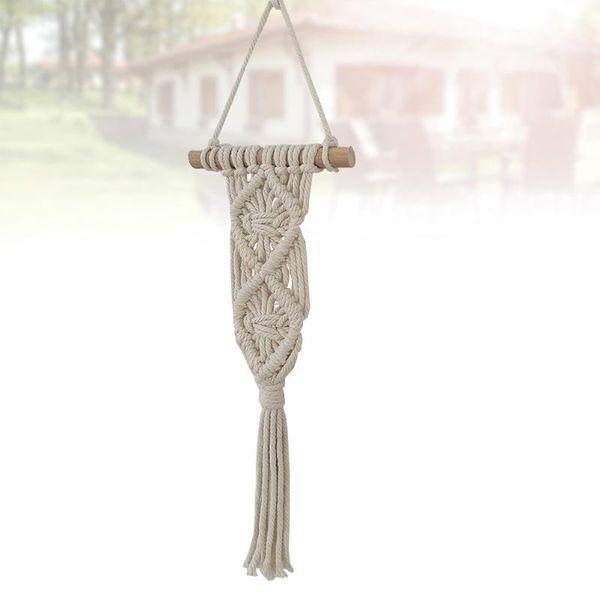

decorative objects & figurines mini wall hanging bohemian tapestry fringe woven geometric cotton art decor for home living room bedroom