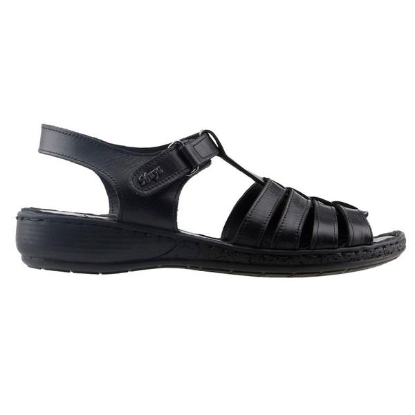 

muya 97162-3013 everyday leather anatomical ladies sandals slippers, Black