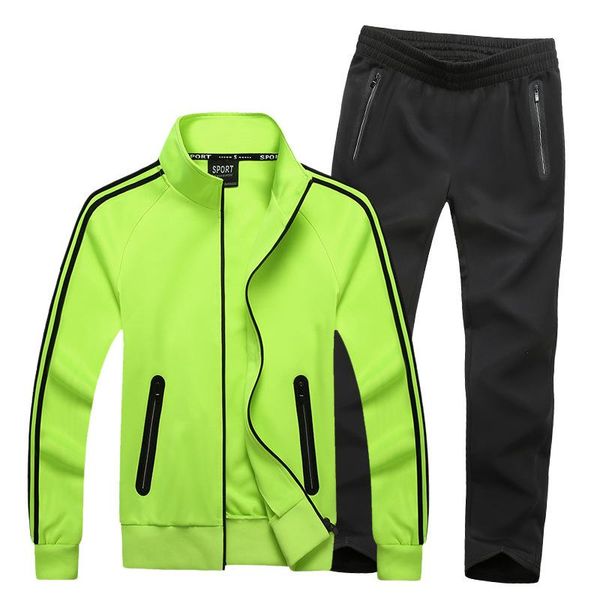 

fitness suit bright color sports suit couple sports running set 140kg can wear large size 8xl men outdoor set 100%polyester, White;black