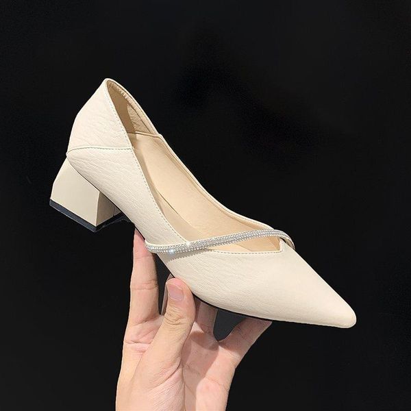 

dress shoes elegant solid color women pumps rhinestone design pointed head prom convenient set foot office outdoor, Black