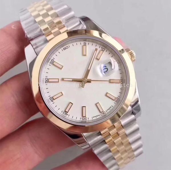 

men's mechanical watches 41mm 126333 126300 calendar asia 2813 automatic real p watch jubilee steel bracelet wristwatches, Slivery;brown