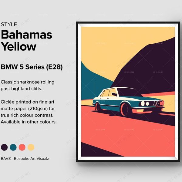 

paintings e28 m3 e30 printed on natural white fine art canvas, gift, car, illustrations, car poster, birthdays, wall print