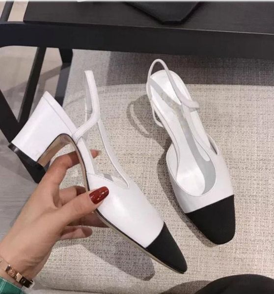 

white leather woman heels sandals size 35-40, Black