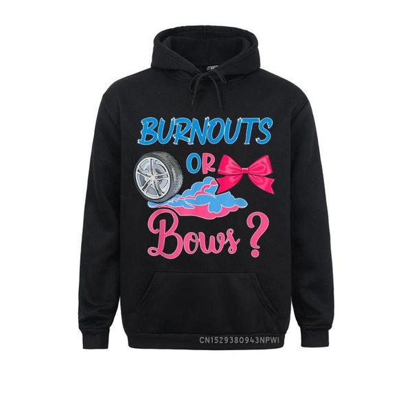 

men's hoodies & sweatshirts burnouts or bows gender reveal party idea for mom dad pullover 3d printed labor day boy 2021 fashion, Black