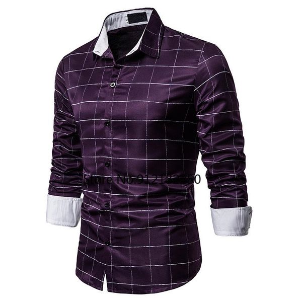 

men's casual shirts mens plaid button down dress camisa masculina 2021 brand slim fit long sleeve shirt men business xxl, White;black