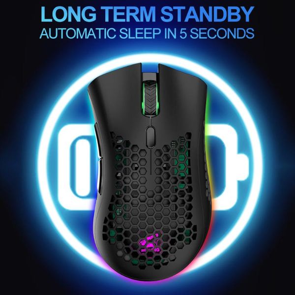 

2.4ghz wireless 7 buttons rgb gaming mouse 2400dpi adjustable honeycomb mice lapcomputer ergonomic mice silent