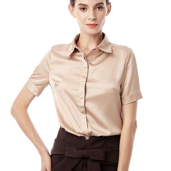 

korean silk women shirts woman satin blouses office lady solid shirt plus size womens and blusas femininas elegante 210531, White