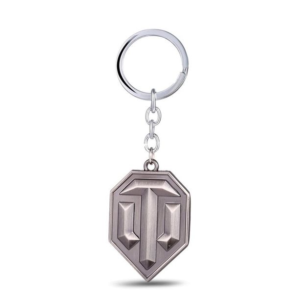 

keychains world of tanks logo keychain for men metal key rings gift chaveiro chain women bag game cosplay jewelry llaveros trinket, Silver