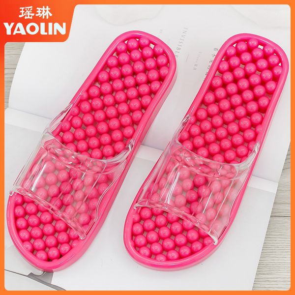 

luxury slippers slippers female summer indoor bathroom massage hollowed out water leakage lovely net red four seasons home deodorant foot th, Black