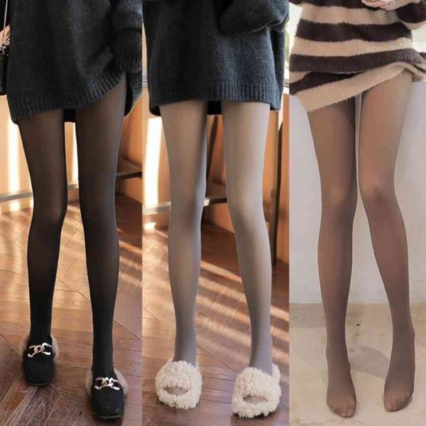 

leggings stewardess grey autumn winter women wear velvet warm pantyhose bare leg, Black